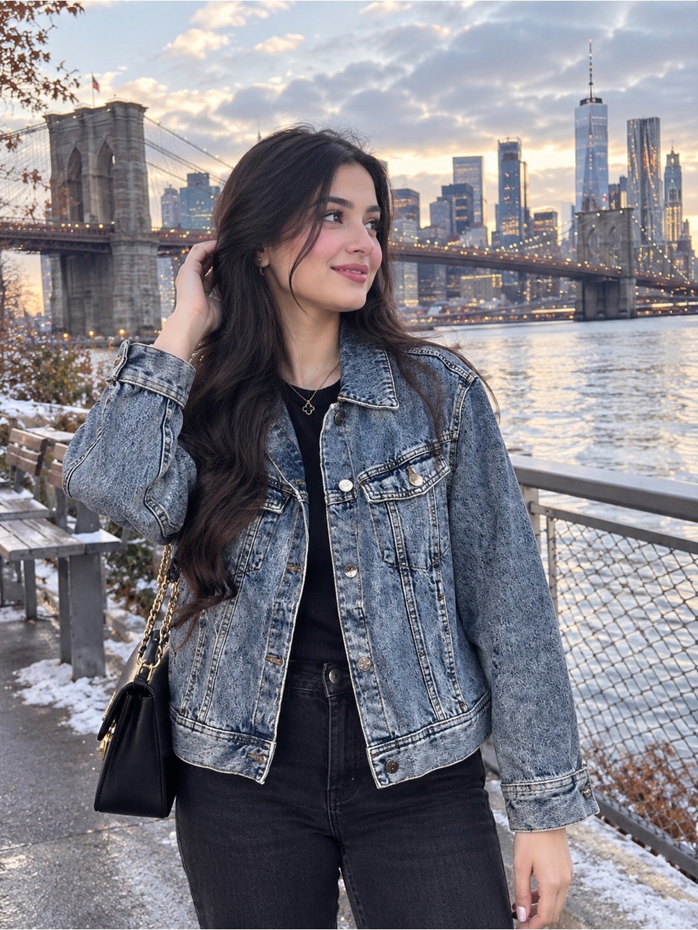 H&M Acid Wash Blue Denim Jacket
